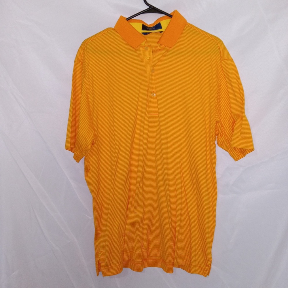 Callaway Collection Performance Golf Polo Mens Size Medium Orange Striped NWOT